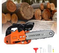 12 Inch Petrol Chainsaw, 25.4CC 2-Cycle Top Handle Chainsaw Petrol Powered, Handheld Cordless Chainsaw for Tree Wood Cutting