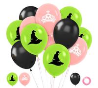 12 inch Pink Green and Black Wizard Theme Birthday Balloon, Green and Pink Balloon Birthday for Girls Women Wizard Theme Party Supplies Decorations