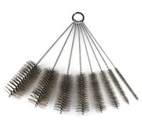 12 Inch Pipe Cleaning Brush Set with Stainless Steel Bristles, 8 Piece Variety Pack | for Auto Parts, Bottles, Guns, Tubes, etc.