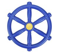 12-Inch Pirate Steering Wheel for Kids - Safe Plastic Swing Set Attachment, Easy Install, Non-Toxic, For Climbing Frames & Playhouses (Blue)