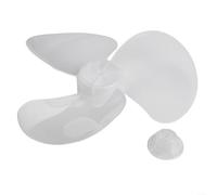 12 Inch Plastic Fan Blade Replacement for Standing Pedestal Floor and Wall Table Fans, 3 Leaves Design, PP Material, Low Noise Operation (Transparent White)