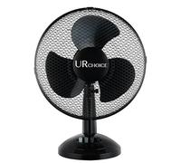 12 Inch Portable Desk Fan, Oscillating Black Table Fan with 3 Speed Settings, Adjustable Tilt, Powerful Cooling Airflow & Quiet Operation, Lightweight Premium Fan for Bedroom or Office Use