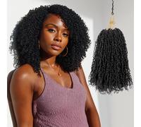 12 Inch Pre-Looped Yanky Twist Crochet Hair, 30 Strands/Pc, Mini Passion Twists, Senegalese Braiding Hair (Natural Black, 8 Pcs/Pack)
