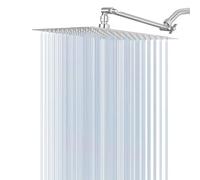 12 Inch Rain Shower Head with 11'' Adjustable Extension Arm, Large Stainless Steel High Flow Rainfall Showerhead, Bath Shower Waterfall Full Body Coverage
