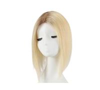 12 inch Real Human Hair Toppers for Women,5"*5.5" Large Base No Bangs for Thinning Hairs Use,Cover Gray Roots Add Volume(Light Blonde)