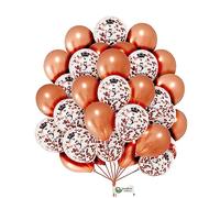 12 inch Rose-Gold Pearl Balloons Rose-Gold Birthday Age Confetti Balloons Happy Birthday Balloons with 10mtr Balloon Ribbon for Party Decoration Balloon Pack 16pcs 5th Birthday Balloons