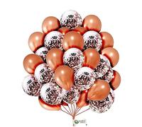 12 inch Rose-Gold Pearl Balloons Rose-Gold Birthday Age Confetti Balloons Happy Birthday Balloons with Balloon Ribbon for Party Decoration Balloon Pack 16pcs 60th Birthday Balloons