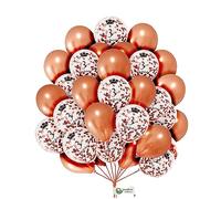 12 inch Rose-Gold Pearl Balloons Rose-Gold Birthday Age Confetti Balloons Latex Balloon with Balloon Ribbon for Party Decoration Party Pack 16pc 3rd Birthday Balloons