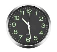 12 Inch Round Large Luminous Wall Clock Glow in the Dark -Silver