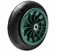 12 Inch Rubber Wheel Puncture Proof with 20mm Roller Bearings Green Wheel | Puncture Proof Solid Rubber Wheel With Pre-Fitted 20mm Axle Roller Bearings for Wheelbarrows and Sack Trucks