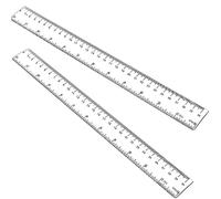 12 Inch Ruler, 2PCS 30CM Ruler with Centimeters and Inches, Plastic Measuring Tools, Clear