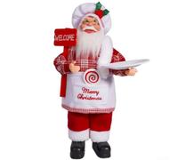 12 Inch Santa Doll Figure Sitting Decoration for Home Table(A)