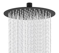 12 Inch Shower Head Round Fixed Shower Head 304 Stainless Steel Black 180° Rotating Powerful High Pressure Spray Bathroom Spray Fixed Shower Heads