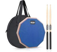 12 Inch Silent Drum Pad,Dumb Drum Beginner Rubber Practice Pad,with 5A Drum Sticks & Storage Bag(Blue)