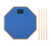 12 Inch Silent Drum Practice Pad with 2 Pair Drumsticks, Portable Lightweight Anti Slip Drum Pad with Authentic Stick Rebound for Beginners (Blue