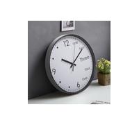 12 Inch Silent Sweep Wall Clock Monochrome Black Frame with English & Arabic Numerals The hot sale Black