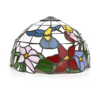 12 Inch Stained Glass Lamp Shade, Tiffany Replacement Lampshade Bird Flowers Vintage Style Deco for Ceiling Light Pendant Chandelier Floor Table Lamp