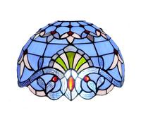 12 Inch Stained Glass Lamp Shade, Tiffany Replacement Lampshade Blue Baroque Vintage Style Deco for Ceiling Light Pendant Chandelier Floor Lamp