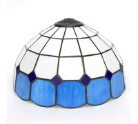 12 Inch Stained Glass Lamp Shade, Tiffany Replacement Lampshade Simple Plaid Vintage Style Deco for Ceiling Light Pendant Chandelier Floor Table Lamp(Blu)