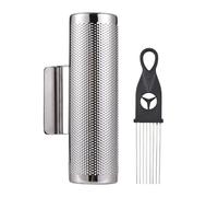 12 Inch Stainless Steel Guiro Shaker, Professional Metal Percussion Shaker with Scraper, Band Accompaniment Sand Hammer Guiro Musical Instruments Tool for Live Performance, Silver (10 inch)