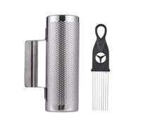 12 Inch Stainless Steel Guiro Shaker, Professional Metal Percussion Shaker with Scraper, Band Accompaniment Sand Hammer Guiro Musical Instruments Tool for Live Performance, Silver (8 inch)