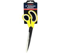 12 Inch, Stainless Steel Wallpaper Scissors, 30cm Scissors with Soft Grip Handle Make Light Work of Your Decorating Jobs, Yellow