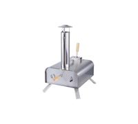 12-inch Stainless Steel Wood Pellet Pizza Oven - 400℃ Outdoor Stone-Baked Oven with Thermometer & Foldable Legs The hot sale Metallic Silver One Size