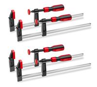 12-Inch Steel Bar Clamps 4-Pack, Heavy-Duty Quick-Release F Clamps with 600 lbs Load Capacity for Woodworking & Metalworking