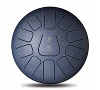 12 Inch Steel Tongue Drum - Handpan Drumming Instrument with 11 Tones, Drum Mallets, Carry Bag & Note Sticks - Dark Blue Percussion for Meditation & Relaxation