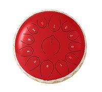 12 Inch Steel Tongue Drum, Large 13 Note Percussion Instrument with Music Book, Drum Mallets and Carry Bag, Gift Handpan Steel Drums Instruments for Beginner Kids Adults Professional/81 (Color : Red