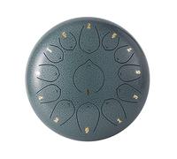 12 Inch Steel Tongue Drum， Large 13 Note Percussion Instrument with Music Book， Drum Mallets and Carry Bag， Handpan Steel Drums Instruments for Beginner，Jade Blue-12 inches 13 tones