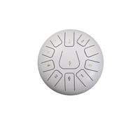 12 Inch Steel Tongue Drum Percussion Instrument in C Key with Music Book Bag and Mallets Ideal for Musical Education Concerts and Yoga Practices White Color 30cm/12in Size