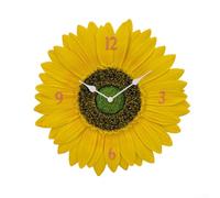 12 inch sunflower wall clock with weatherproof resin body, dustproof and waterproof, designed for home and garden wall decoration