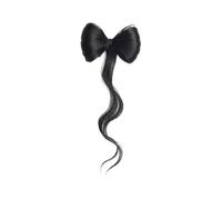12 Inch Synthetic Clamp Type Bowknot Hair Bun Barrette Women Ponytail Accessories Elegant or Chic Look(Black)