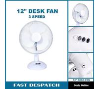 12-Inch Table Fan With 3 Speeds & Oscillation Free-Standing Design