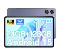 12 Inch Tablet, Android 15 Tablet, 2K FHD (2000x1200) Large Screen Tablets, 24GB RAM (6+18) + 128GB ROM, Octa-Core, Camera 13 + 5MP, 8000 mAh, Widevine L1, 2.4G/5G WiFi, BT5.0, GPS