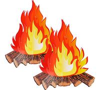 12 Inch Tall Artificial Fire Fake Flame Paper 3D Decorative Cardboard Campfire Centerpiece Flame Torch for Campfire Party Decorations (2)