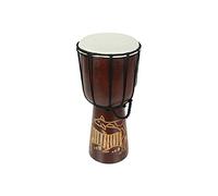 12 Inch Tall Carved Giraffe Djembe Drum 6.5 Inch Diameter