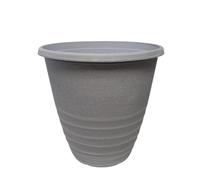 "12-Inch Tall Country Grey Garden Planter with Drainage Hole - Stylish Round Plant Pot for Indoor & Outdoor Use - Single or Pack of 2" (1)