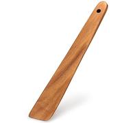 12 Inch Teak Wood Spatula for Cooking Non Toxic Kitchen Utensil Scraper Spurtle Kitchen Tools Flat Wooden Egg Flipper Spatulas Turner Cooking Spoon Bamboo Spatula Turner Cast Iron Sourdough Stirrer