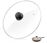 12 Inch Tempered Glass Pot Lid for Lodge 12” Cast Iron Skillets and 7 Quart Dutch Ovens, Round Glass Wok Cover Replacement for Frying Pan, 1 Pack