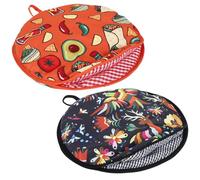 12 Inch Tortilla Warmer Pouch, 30cm Microwavable Cloth Fabric Insulated Bag Holder Server to Keep Taco Warm for an Hour with Handle for Pizza Bread (Black)