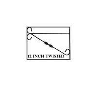 (12 INCH TWISTED HANGING BASKET BRACKET) GARDEN HANGING BASKET. WALL BRACKETS & JUTE LINER