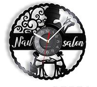12 Inch Wall Clock Nail Salon Decor Nail Art Manicure Wall Clock Nails Studio Salon Decorative Vinyl Record Wall Clock Beauty Salon Wall Watch Gift