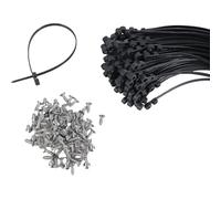 12 Inches Black Nylon Cable Ties Heavy Duty Ties with Screw Mount Easy to Use for Automotive & Fencing Applications Automotive Cable