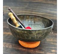 12" Inches Himalayan Full Moon Singing Bowl Set, 7-Metal Alloy, with Cushion and Mallet by Karma store