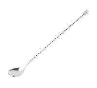 12 Inches Stainless Steel Mixing Spoon, Spiral Pattern Bar Cocktail Shaker Spoon, with Pineapples Shaped Handle, Practical Long Handle Bar Stirrer, for Party Home Bar (Silver)