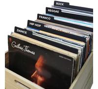 12 Inches Vinyl Record Dividers Black Reusable Record Dividers Card Double-Side Plastic Category Tab DIY Vinyl LP Album Separators for Album Crate and Vinyl DVD Record Organization (20)