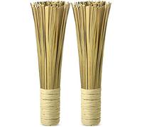 12 Inches Wok Brush Cleaning Whisk Bamboo Scrub Brush Kitchen Cleaning Bamboo Pot Scraper Scrubber Dish Pan for Cooking Skillet Grill Utensils Scrubbing (2 Pack)