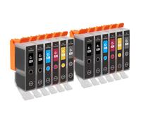 Go Inks 2 Set of 6 Ink Cartridges to replace PGI-525 & CLI-526 Compatible/non-OEM for PIXMA Printers (12 Pack)